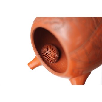 常滑 吉川雪堂作 壺堂刻 合作 朱泥細密彫急須 皇太子殿下御成婚記念　P428 