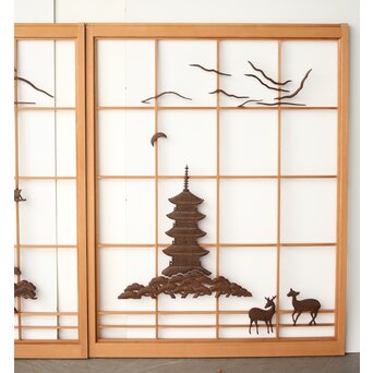 奈良風景 五重塔と鹿 書院 2枚1組　R0364 