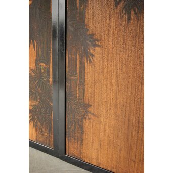 竹松板絵 砂ずり一枚板建具 2枚1組　B1052Y 