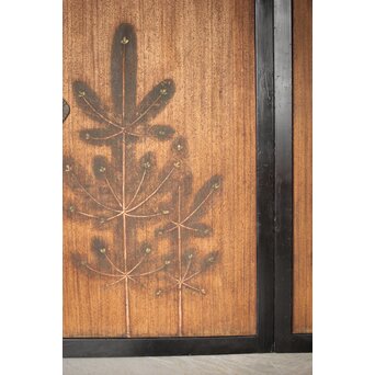 竹松板絵 砂ずり一枚板建具 2枚1組　B1052Y 