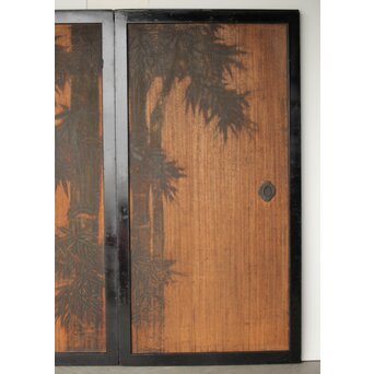 竹松板絵 砂ずり一枚板建具 2枚1組　B1052Y 