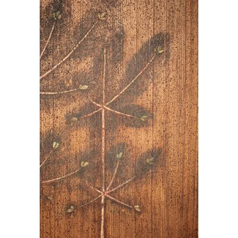 竹松板絵 砂ずり一枚板建具 2枚1組　B1052Y 