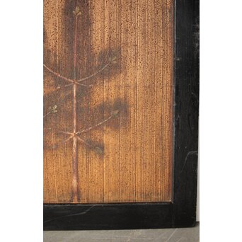 竹松板絵 砂ずり一枚板建具 2枚1組　B1052Y 