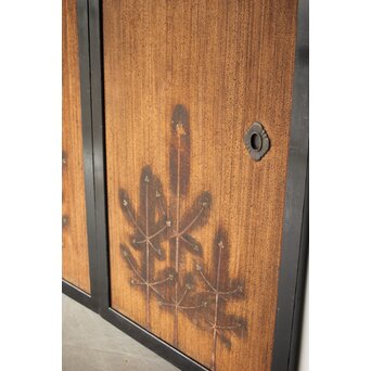 竹松板絵 砂ずり一枚板建具 2枚1組　B1052Y 