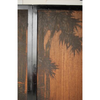 竹松板絵 砂ずり一枚板建具 2枚1組　B1052Y 