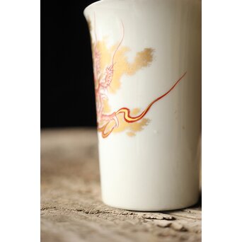 九谷赤絵名工 浅井一毫 雲龍ビール呑/盃　P429 