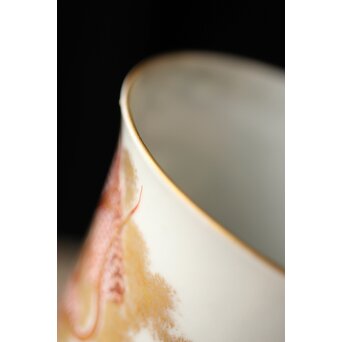 九谷赤絵名工 浅井一毫 雲龍ビール呑/盃　P429 口縁の金彩も残っています