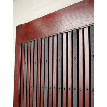 鉄板金具 総欅格子蔵戸　W123Y 