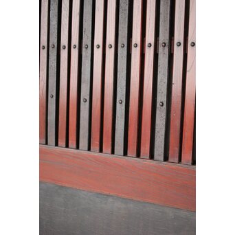 鉄板金具 総欅格子蔵戸　W123Y 