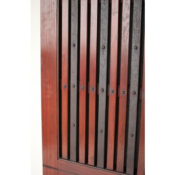 鉄板金具 総欅格子蔵戸　W123Y 