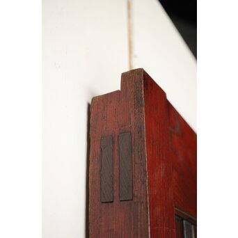 鉄板金具 総欅格子蔵戸　W123Y 