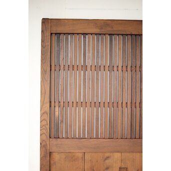 鉄板金具 総欅格子蔵戸　W123Y 