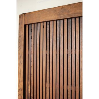 鉄板金具 総欅格子蔵戸　W123Y 