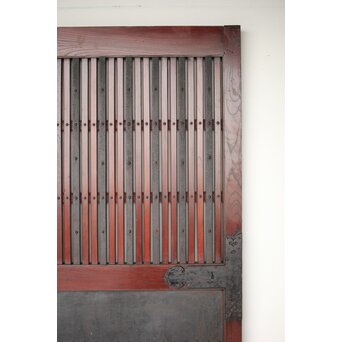 鉄板金具 総欅格子蔵戸　W123Y 