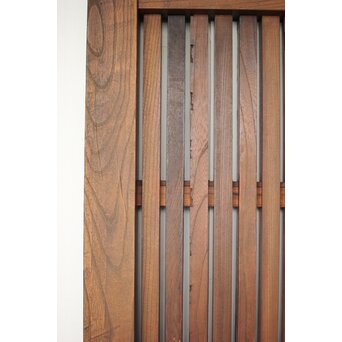 鉄板金具 総欅格子蔵戸　W123Y 