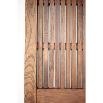 鉄板金具 総欅格子蔵戸　W123Y 