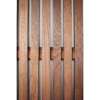 鉄板金具 総欅格子蔵戸　W123Y 