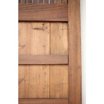 鉄板金具 総欅格子蔵戸　W123Y 