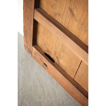 鉄板金具 総欅格子蔵戸　W123Y 