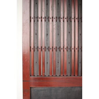 鉄板金具 総欅格子蔵戸　W123Y 