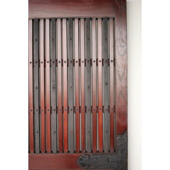 鉄板金具 総欅格子蔵戸　W123Y 大きな傷もなく　非常に状態が良いです