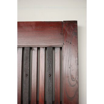 鉄板金具 総欅格子蔵戸　W123Y 