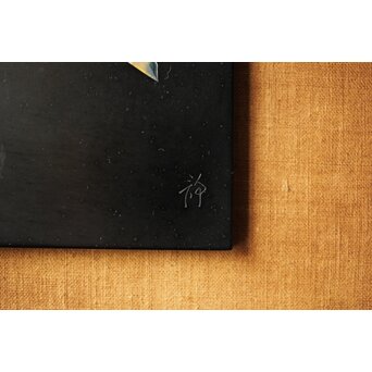 高橋静道 讃岐彫 海老 漆芸額　Q344 