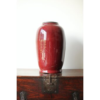 唐物 窯変/辰砂/郎窯/紅釉 大瓶　P430 