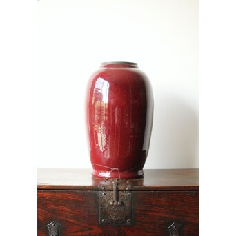 唐物 窯変/辰砂/郎窯/紅釉 大瓶　P430 