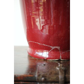 唐物 窯変/辰砂/郎窯/紅釉 大瓶　P430 