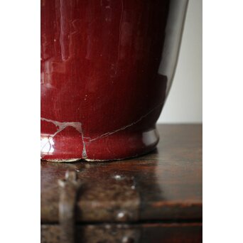 唐物 窯変/辰砂/郎窯/紅釉 大瓶　P430 