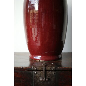 唐物 窯変/辰砂/郎窯/紅釉 大瓶　P430 