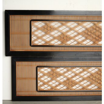 黒枠 組子欄間 2枚1組　R0366 