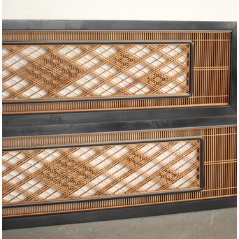 黒枠 組子欄間 2枚1組　R0366 