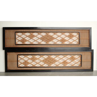 黒枠 組子欄間 2枚1組　R0366