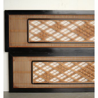 黒枠 組子欄間 2枚1組　R0366 