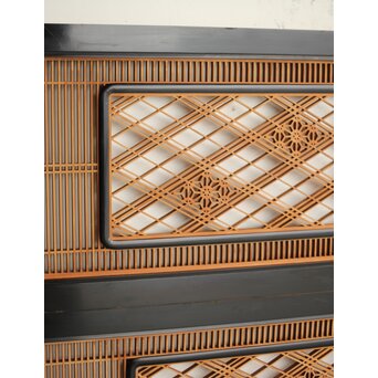 黒枠 組子欄間 2枚1組　R0366 