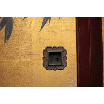 下村観山 金地水墨竹図 天袋引戸 4枚1組　Z450 