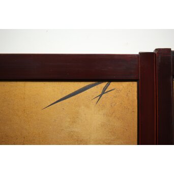 下村観山 金地水墨竹図 天袋引戸 4枚1組　Z450 