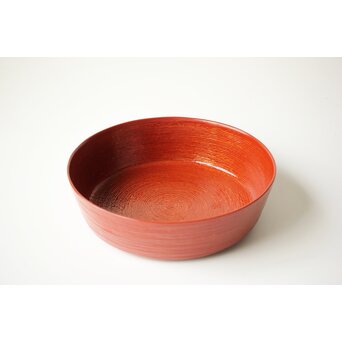 増村紀一郎 縄胎朱漆鉢 髹漆 人間国宝　Q345