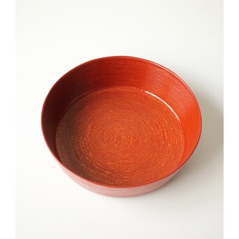 増村紀一郎 縄胎朱漆鉢 髹漆 人間国宝　Q345 