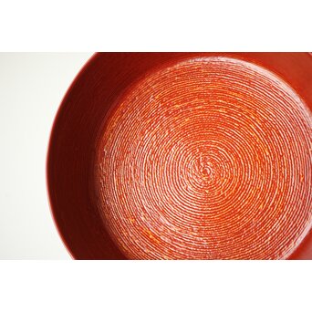 増村紀一郎 縄胎朱漆鉢 髹漆 人間国宝　Q345 