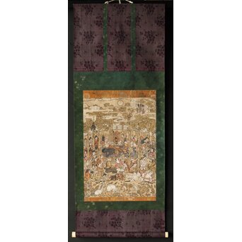 重次板 涅槃図 木版画　Z451 