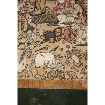 重次板 涅槃図 木版画　Z451 