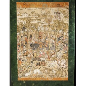 重次板 涅槃図 木版画　Z451