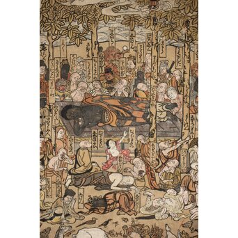 重次板 涅槃図 木版画　Z451 