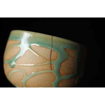 小杉焼 流描青磁茶碗　P433 