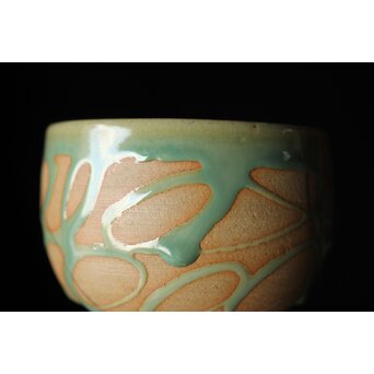 小杉焼 流描青磁茶碗　P433 