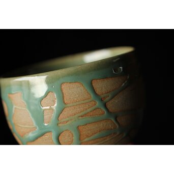 小杉焼 流描青磁茶碗　P433 