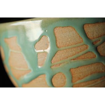 小杉焼 流描青磁茶碗　P433 